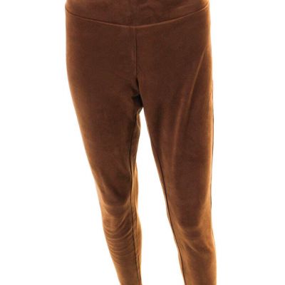 J. Mclaughlin Womens Suede Skinny Elastic Waist Fashion Leggings Brown Size L